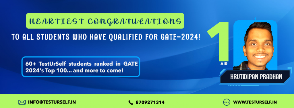Celebrating Success: TestUrSelf Students Secure GATE 2024 AIR-1 for the 7th Time!